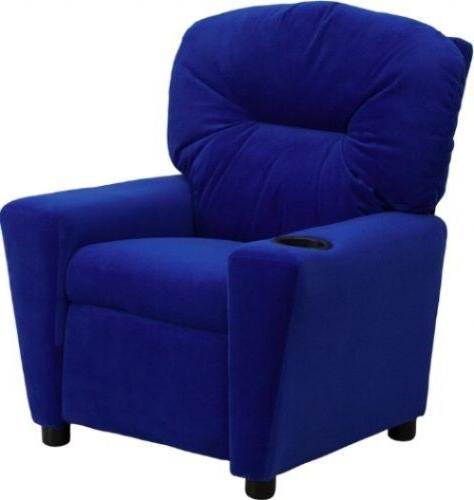 Kids Recliner Chair, Seat Plush Pad Furniture Blue Microfibe