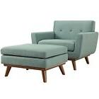 & Ottoman With Button Accents, Laguna