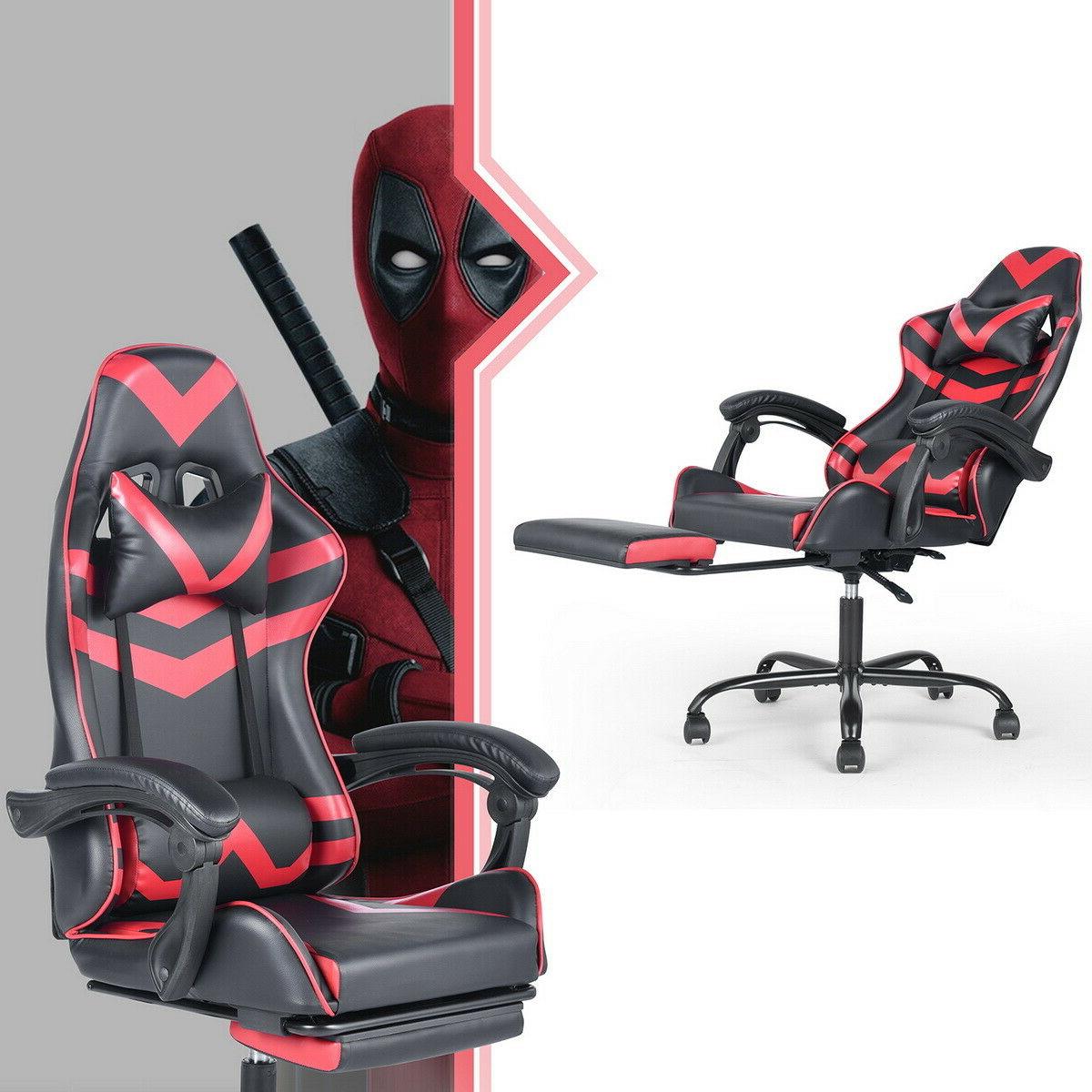Racing Style Computer Chair Recliner With Footrest