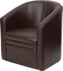 Flash Furniture GO-S-03-BN-FULL-GG Brown Leather Barrel-Shap