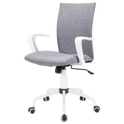 Comfort White Swivel Fabric Home Office Task Chair With