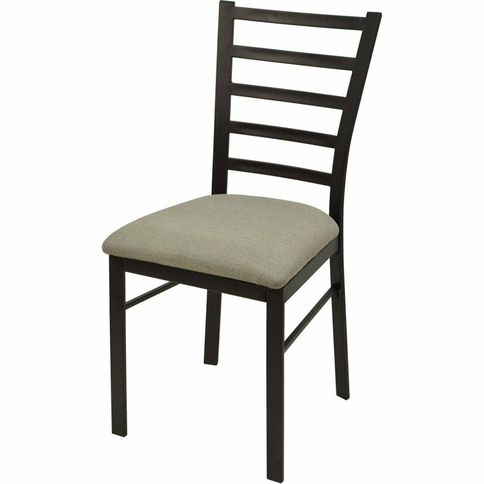 Oil Rubbed Bronze Finish Padded Seat Cushion Slat Back Chair