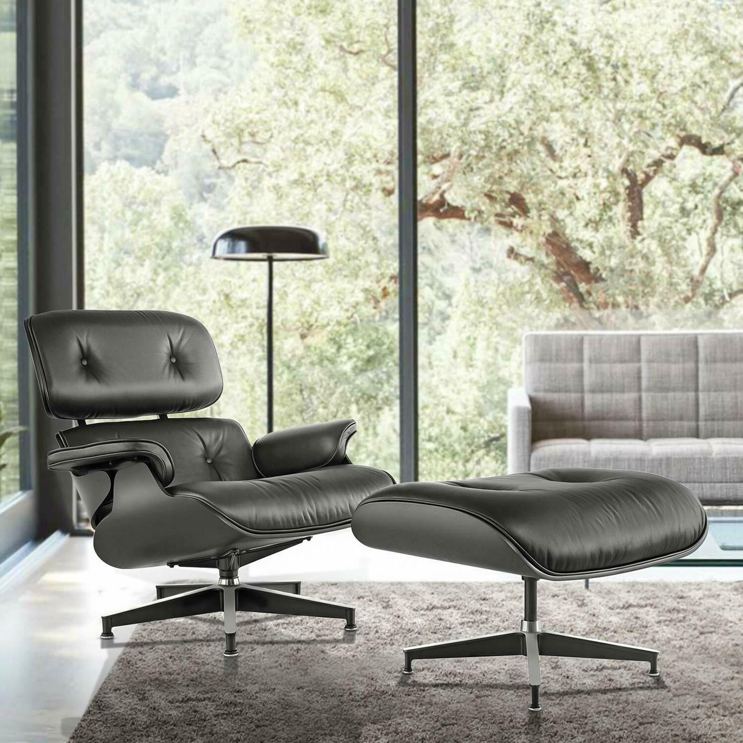 Genuine Leather Modern With Ottoman,chair Living Room,lounge