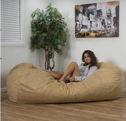 For Adults Dorm Den Lounger Sleeper 8ft Beige Microfiber