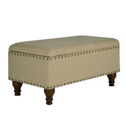 Large Rectangle Storage Bench with Trim Faux Leather Easy As