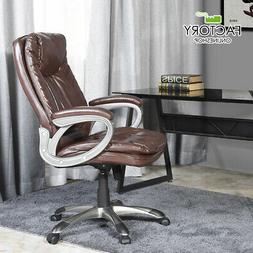 High Back Executive Swivel Task Computer Desk Classic Brown