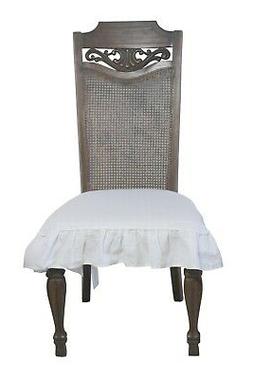 Seat Cover Slipcover 3 Sided Ruffle White Small