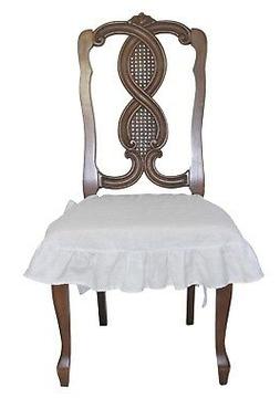 Seat Cover Slipcover 4 Sided Ruffle White Small
