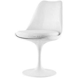 With Faux Leather Cushion In White