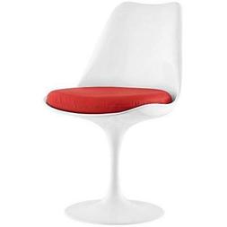With Faux Leather Cushion In Red