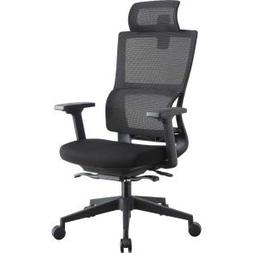 Lorell LLR81998 High Back Mesh w/Headrest Chair, Black