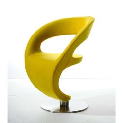 Modern Armless Round Stainless Steel Base Upholstery Polyest