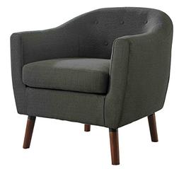 Homelegance Lucille Fabric Upholstered Pub Barrel Chair, Gra