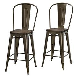 DHP Luxor 24" Metal Counter Stool in Antique Bronze 