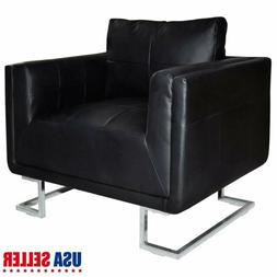 With Chrome Feet Black Club Accent Chair Home Furniture New