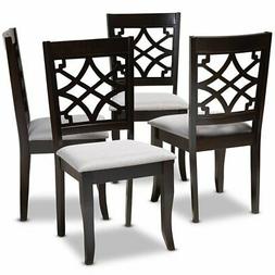 Baxton Studio Mael Grey Espresso Brown Finished Wood Dining 
