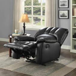 S Men Women Black Faux Leather Comfort Lounger Home