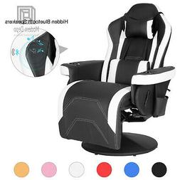 Recliner Swivel Racing Chair With Bluetooth Speakers
