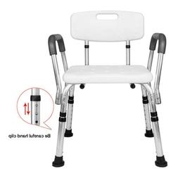 Adjustable Height Bath Tub Bench Stool Seat Back And Arm Us