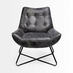Mercana Hooper II Black Leather Seat w/ X-Shaped Iron Frame 