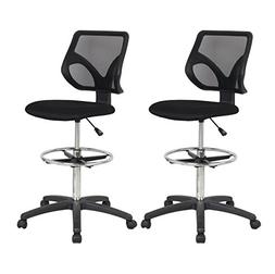Cool Living Mesh Armless Fixed Upright Adjustable Drafting C