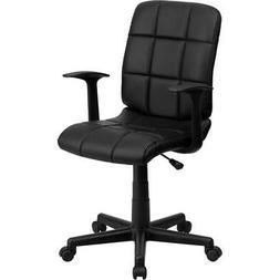 Mid-Back Mesh Drafting Stool with Fabric Seat Black/No Arms