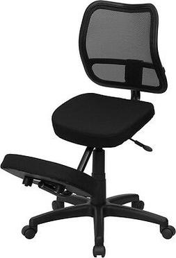 With Black Curved Mesh Back & Fabric Seat