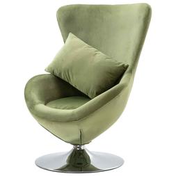 Modern Green Velvet Wingback Chair Accent Leisure Lounge Pil
