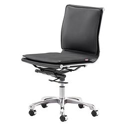 Zuo Modern Lider Plus Armless Office Chair, Black