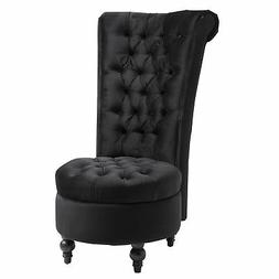 Upholstered High Back Tub Sofa Living Room Black