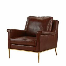 Modern Standard Living Room Leather Armchair, Office Accent 