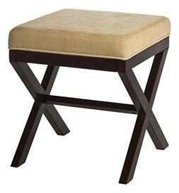 Morgan Wood Vanity Stool, Vanity Stool, Traditional, Upholst