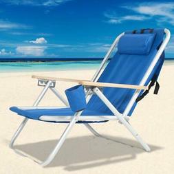 Folding Portable Chair Blue Solid Construction Camping