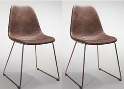 New Set of 2 Retro & Antique Elegant Dining Chair, Brown PVC