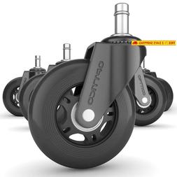 Caster Wheels  - Black 3 Inch Desk Chair Wheels - No Chair