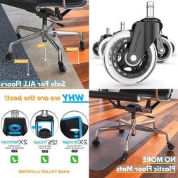 Caster Wheels  - Set Of 5, No More Desk Roller Mat. Get Ulti