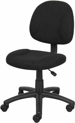 Perfect Posture Fabric Task Swivel No Arm Rolling Black Adju