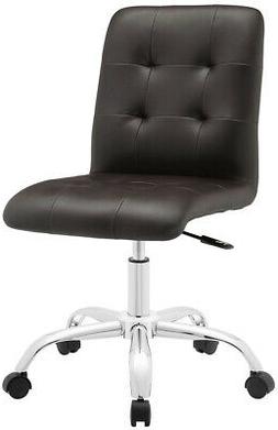 Prim Armless Mid Back, Padded Faux Leather, Height Adjustabl