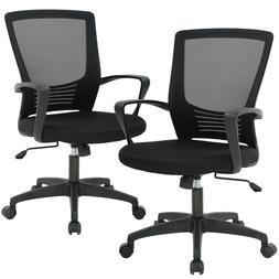 Swivel Rolling Executive Lumbar Support Task Chair  2 Pack