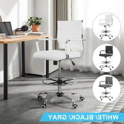 Leather Pu  Adjustable Computer Seat Executive Armrest