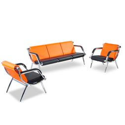 Set Leather Clinic Waiting Room Bench Visitor Guest Sofa