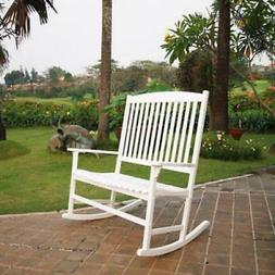 outdoor double rocking chair white finish 2