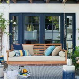 Outdoor Eucalyptus Wood Deep Seating 3-Person 65 in. Porch S