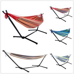 Double Hammock With Steel Stand Camping Bed Free Shipping Us