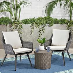 Pe Rattan Accent Chair With Beige Cushion Patio Gard