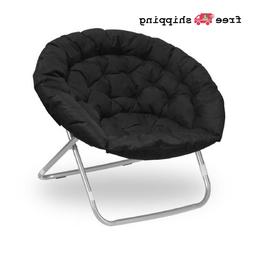 Den Dorm Room Round Fabric Seat Black
