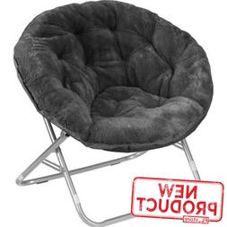 Seat Stool Saucer Soft Folding Home Living Room Sofa Black