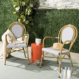 Safavieh PAT4014B-SET2 Outdoor Collection Rosen Grey and Whi