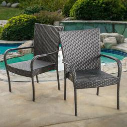 Gray Stackable Wicker Outdoor Weather Resistant