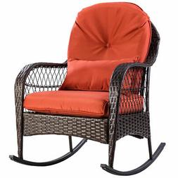 Porch Deck Rocker Outdoor Furniture W/ Cushion